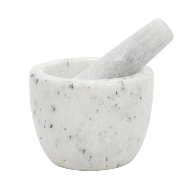 EH Excellent Houseware Mramorový hmoždíř GAVI, Ø 12 cm, šedý bílý