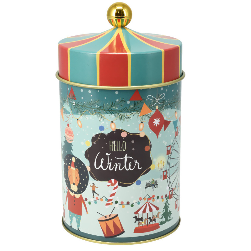 Home Styling Collection Dóza na sušenky FIABA cirkusový stan, 1 L zelený