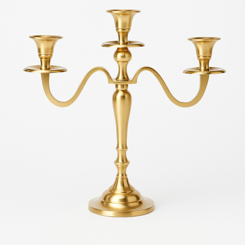 Home Styling Collection Tříramenný svícen, zlatý, 30 cm zlatý