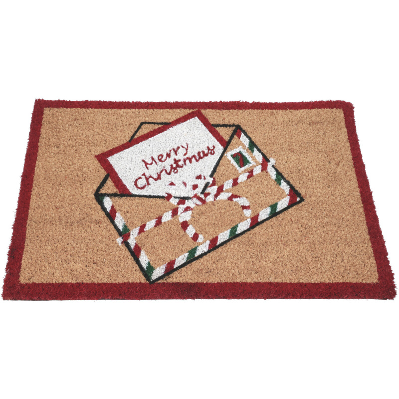 Home Styling Collection Rohožka z kokosového vlákna 59x39 cm, dopis Ježíškovi hnědý