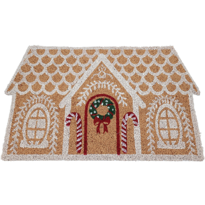 Home Styling Collection Rohožka ve tvaru perníkové chaloupky, kokosové vlákno, 59x39 cm hnědý