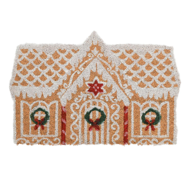 Home Styling Collection Rohožka ve tvaru perníkové chaloupky, kokosové vlákno, 59x39 cm hnědý
