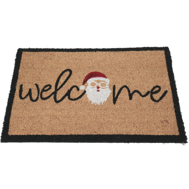 Home Styling Collection Rohožka z kokosového vlákna 59x39 cm, Santa Claus hnědý