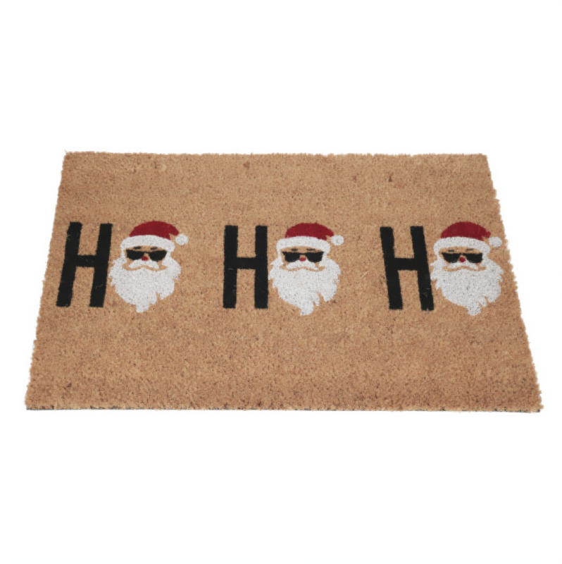Home Styling Collection Rohožka z kokosového vlákna 59x39 cm, Santa Claus hnědý