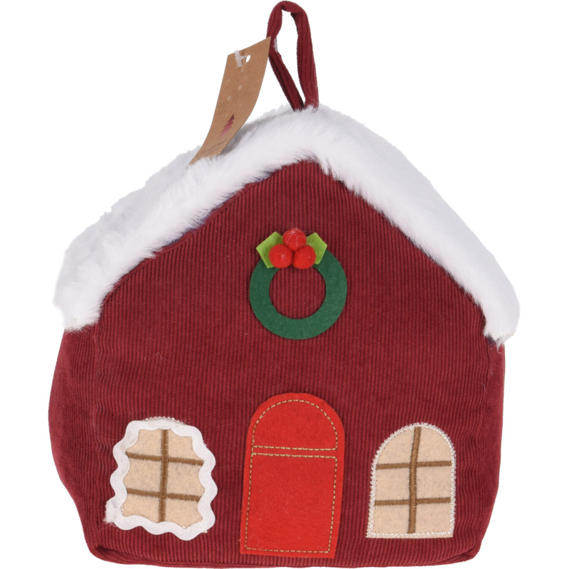 Home Styling Collection Zarážka do dveří, dům Santa Clause červený