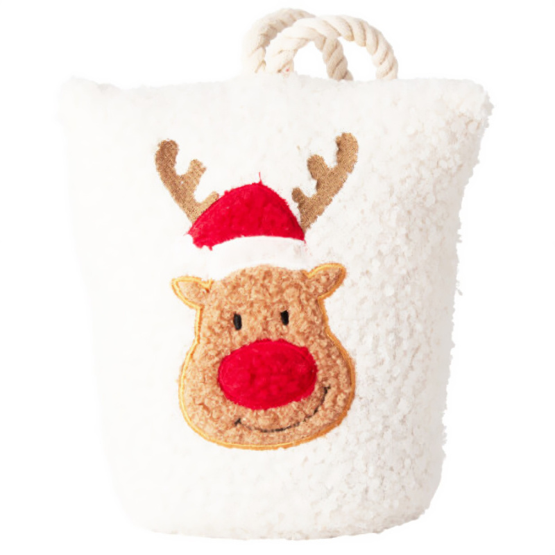 Home Styling Collection Zarážka do dveří s vánočním vzorem bílý