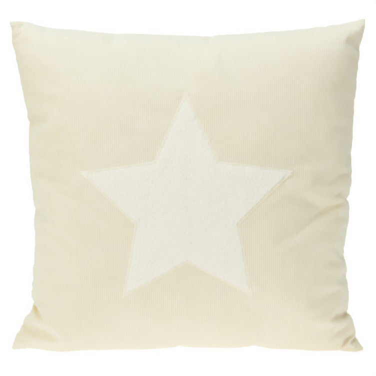 Home Styling Collection Dekorační polštář, vánoční vzor, 45 x 45 cm béžová