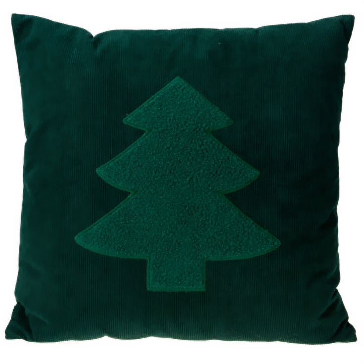 Home Styling Collection Dekorační polštář, vánoční vzor, 45 x 45 cm zelený