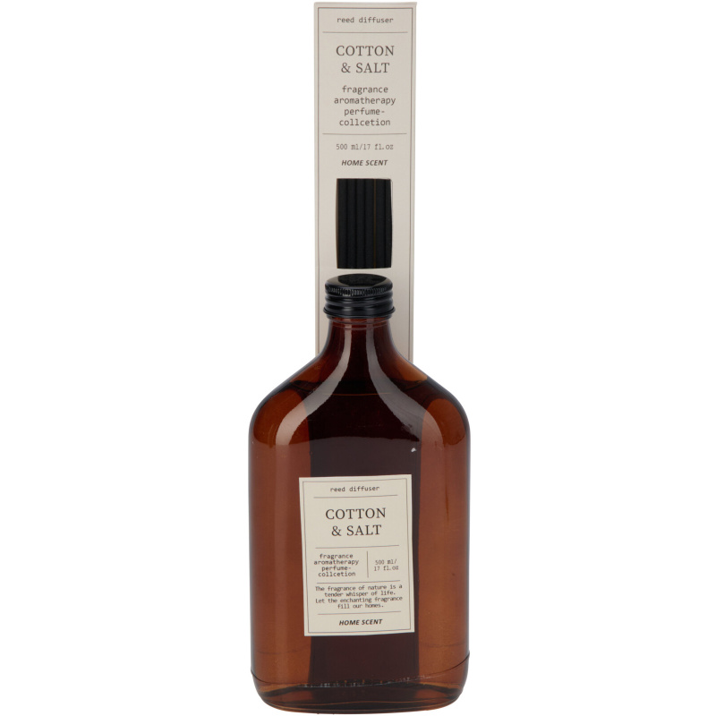 Perfume Collection Aroma difuzér HOME SCENT, 500 ml, bavlna a sůl hnědý