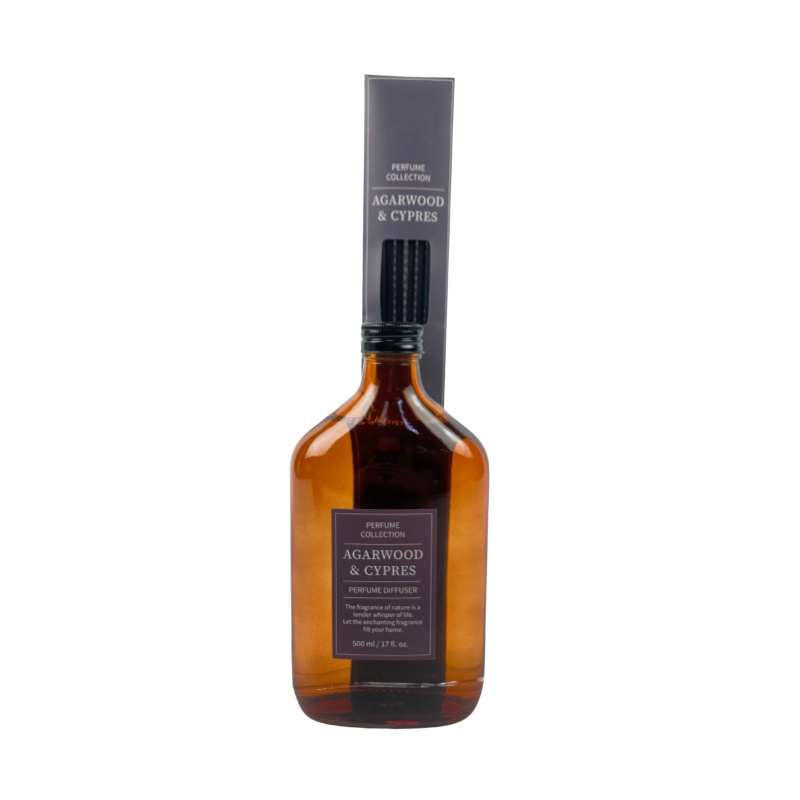 Perfume Collection Aroma difuzér HOME SCENT, 500 ml, agarové dřevo a cypřiš hnědý