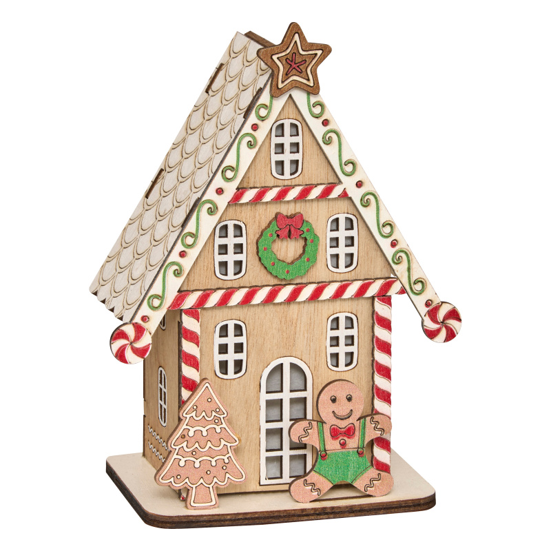 Fééric Lights and Christmas LED vánoční lucerna, perníkový domek, 15 cm, kluk vícebarevný