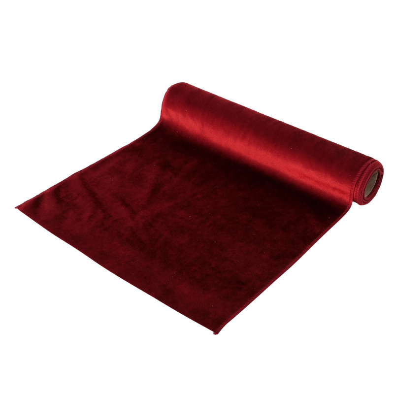 Boltze Home Dekorační běhoun z velvetové tkaniny, 200 x 35 cm červený