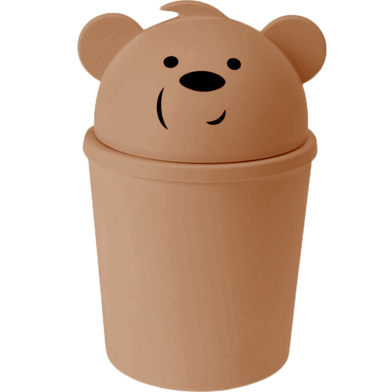 ProWorld Malý odpadkový koš ve tvaru medvídka do dětského pokoje, 1,5 l hnědý