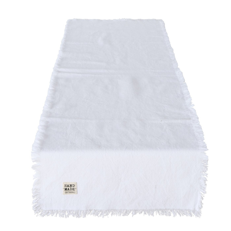 Boltze Home Dekorační běhoun, bavlněný, 140 cm, LENEA, bílý bílý