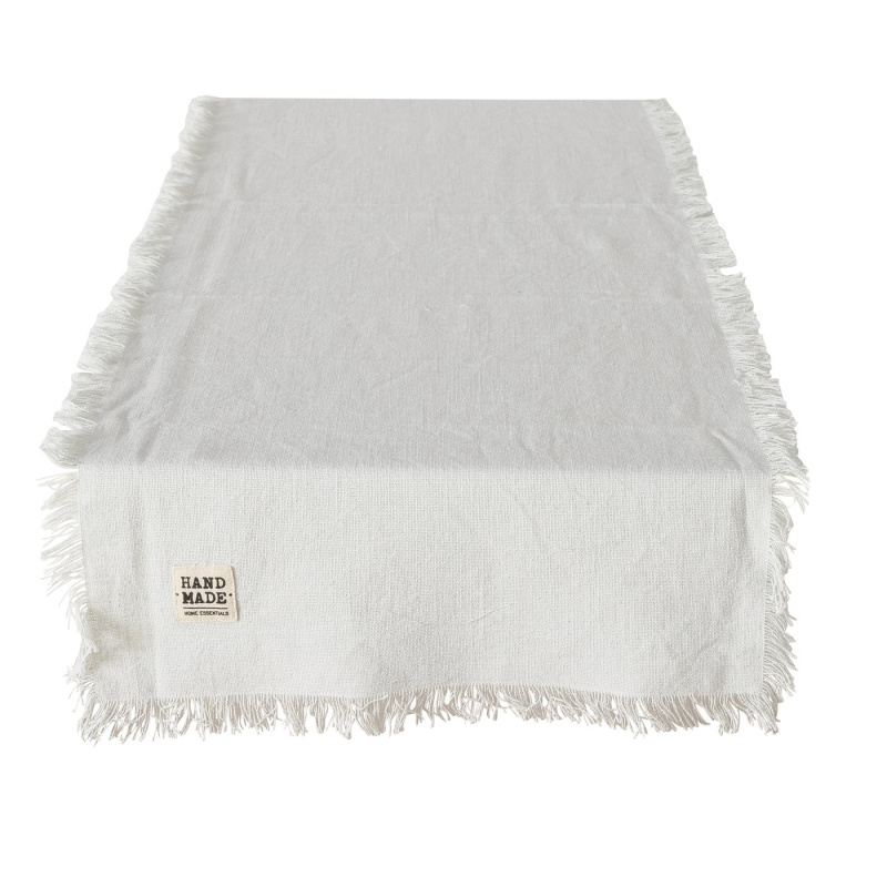 Boltze Home Dekorativní běhoun z bavlny, 140 cm, LENEA, bílý bílý