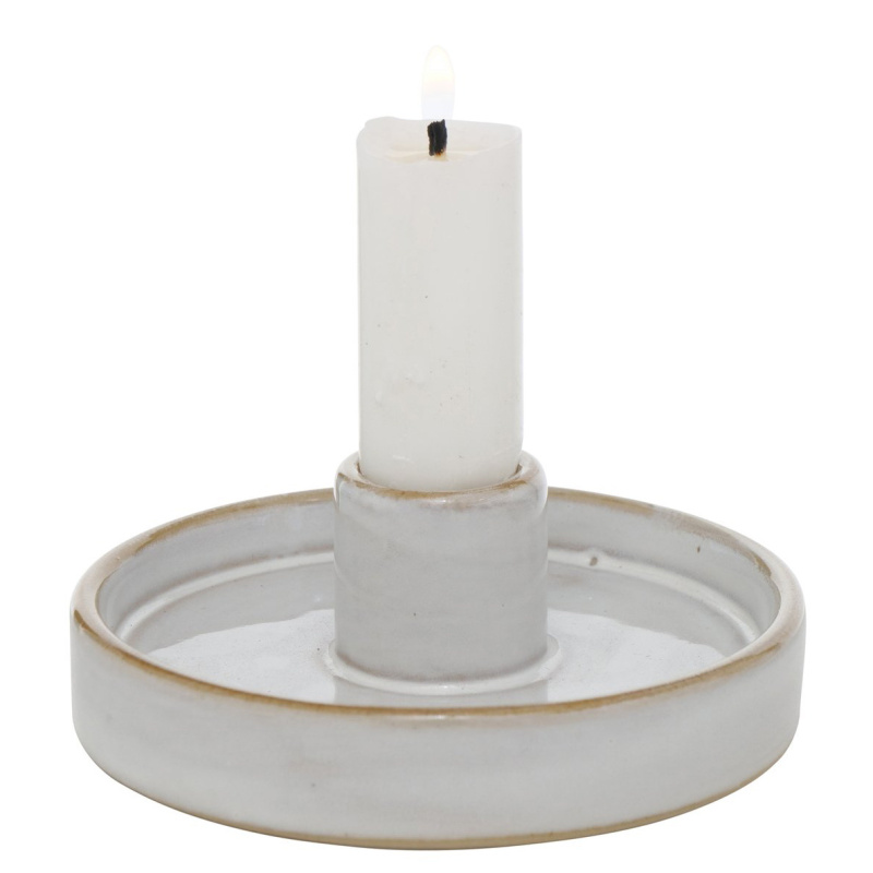 Boltze Home Kulatý porcelánový svícen, 4 cm, MARIMA, šedý šedá