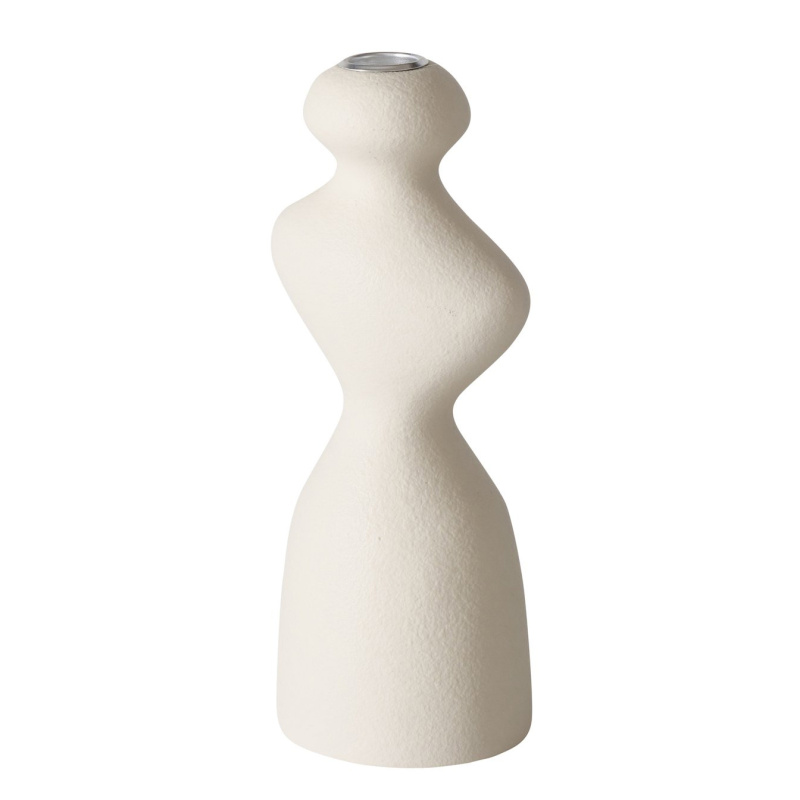 Boltze Home Keramický svícen s nepravidelným tvarem, 22 cm, MORANA, béžový