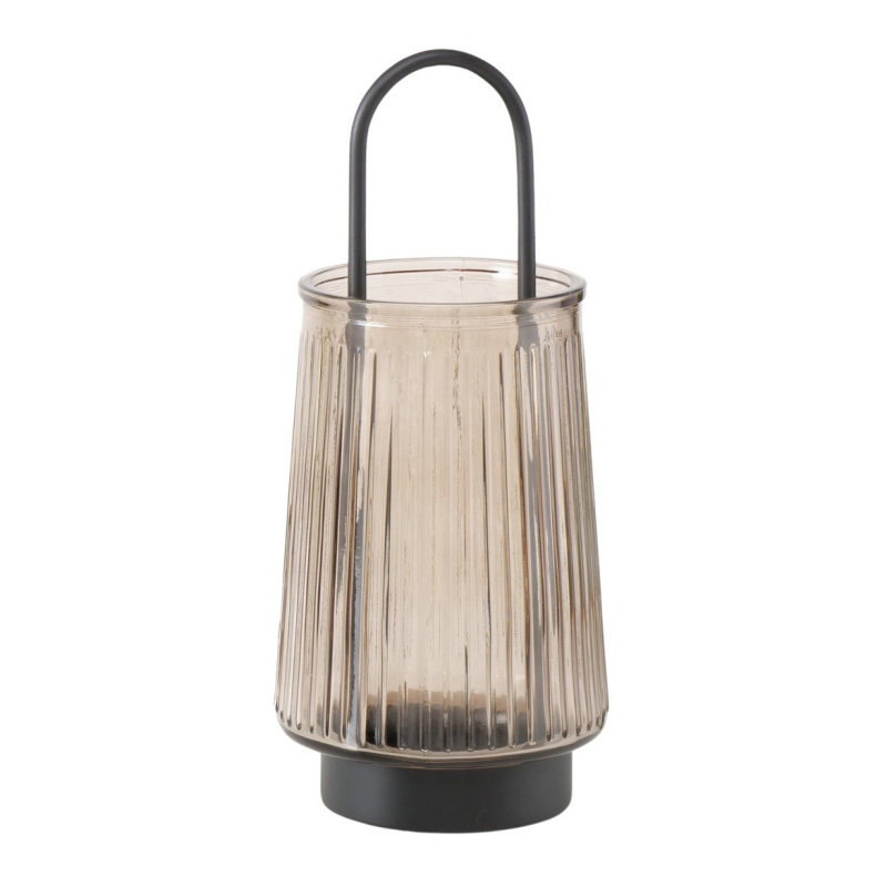 Boltze Home Skleněný svícen, 25,5 cm, IVER, béžový béžová