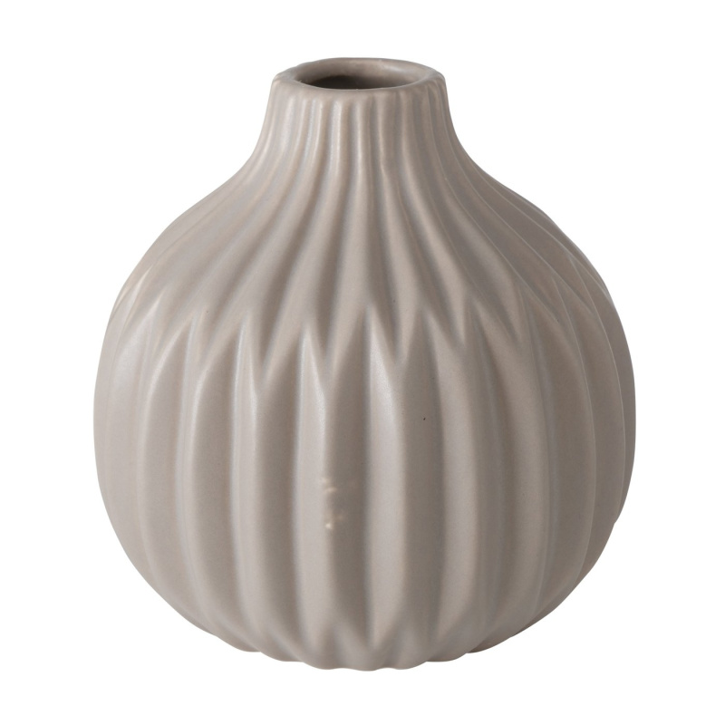 Boltze Home Keramická váza s reliéfním vzorem, 18 cm, ESKO béžová