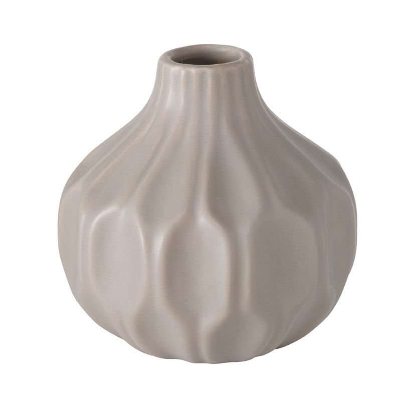 Boltze Home Keramická váza s reliéfním vzorem, 18 cm, ESKO, béžová béžová