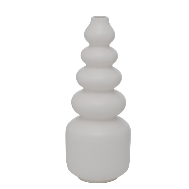 Boltze Home Keramická váza s oblým tvarem, 30 cm, BRUNILA, bílá bílý
