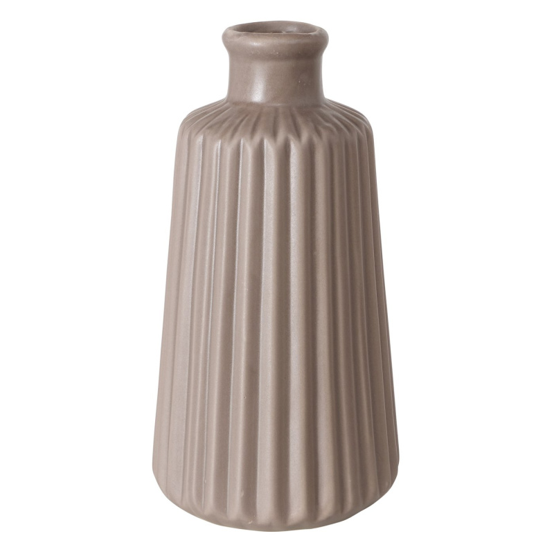 Boltze Home Keramická váza s reliéfním vzorem, 18 cm, béžová barva, ESKO béžová