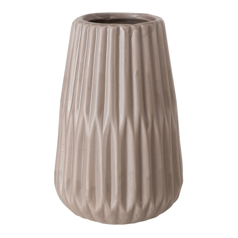 Boltze Home Keramická váza s reliéfním vzorem, béžová, 18 cm, ESKO béžová