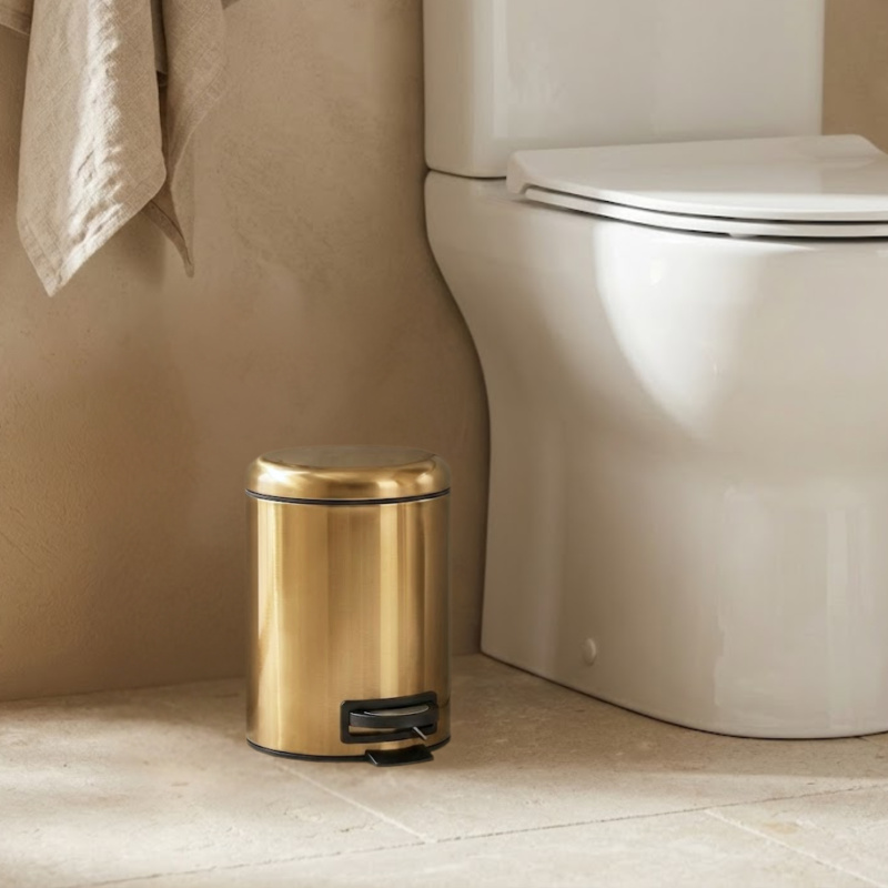 NUXIO Koupelnový měděný koš STEG s pomalým zavíráním, vyjímatelná nádoba, 3 l měděný 103492