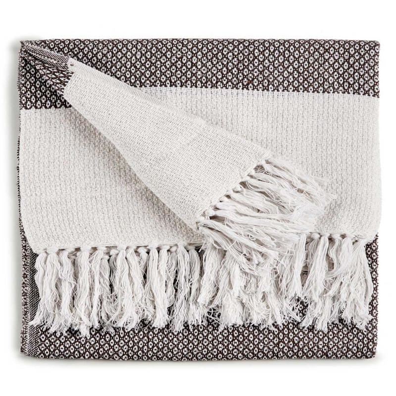 Giftdecor Bavlněný přehoz na postel, 130 x 160 cm hnědý