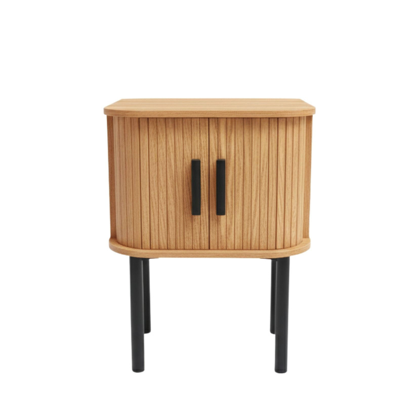 Edaxo Noční stolek SCAVA, drážkovaný, 40 x 40 x 53 cm hnědý 103521