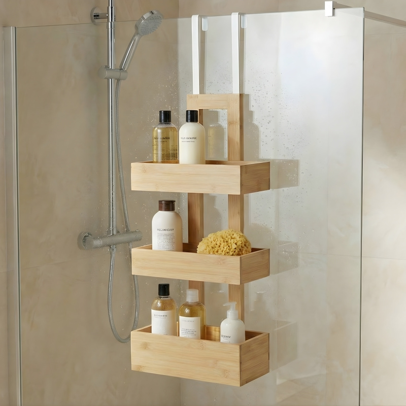 NUXIO Bambusový koupelnový věšák na dveře RANT, 74 cm béžová 104223