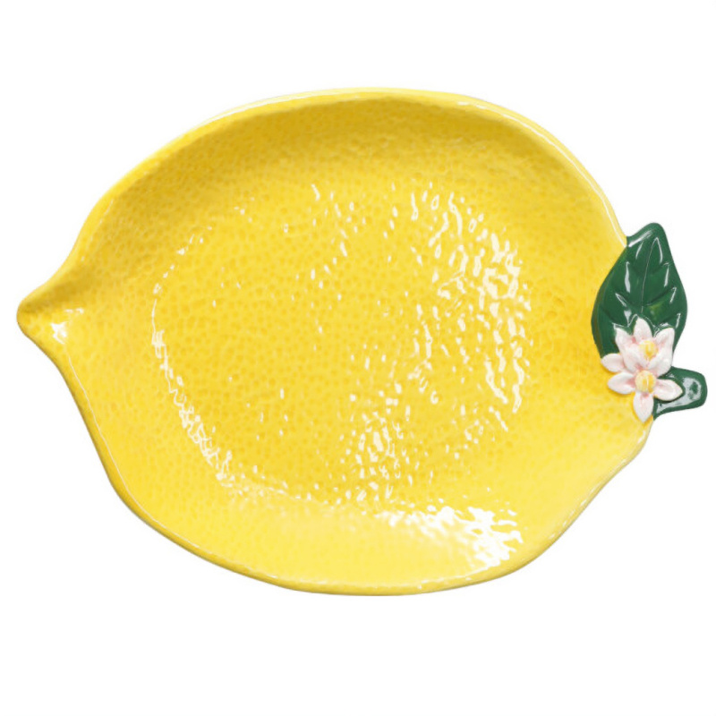 Home Styling Collection Dekorativní talíř ve tvaru citronu SYRO, 25 x 18 x 3 cm žlutý 104564