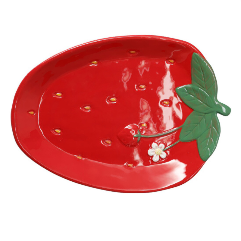 Home Styling Collection Dekorativní talíř ve tvaru jahody SYRO, 25 x 18 x 3 cm červený 104565