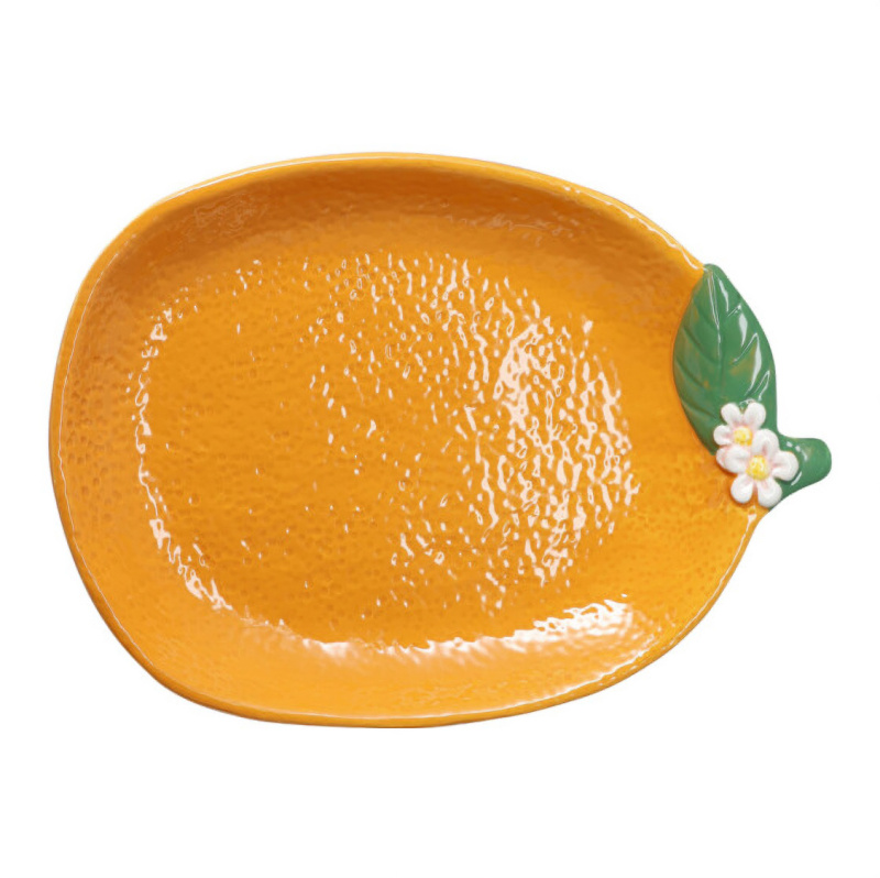 Home Styling Collection Dekorativní talíř ve tvaru pomeranče SYRO, 25 x 18 x 3 cm oranžová 104566