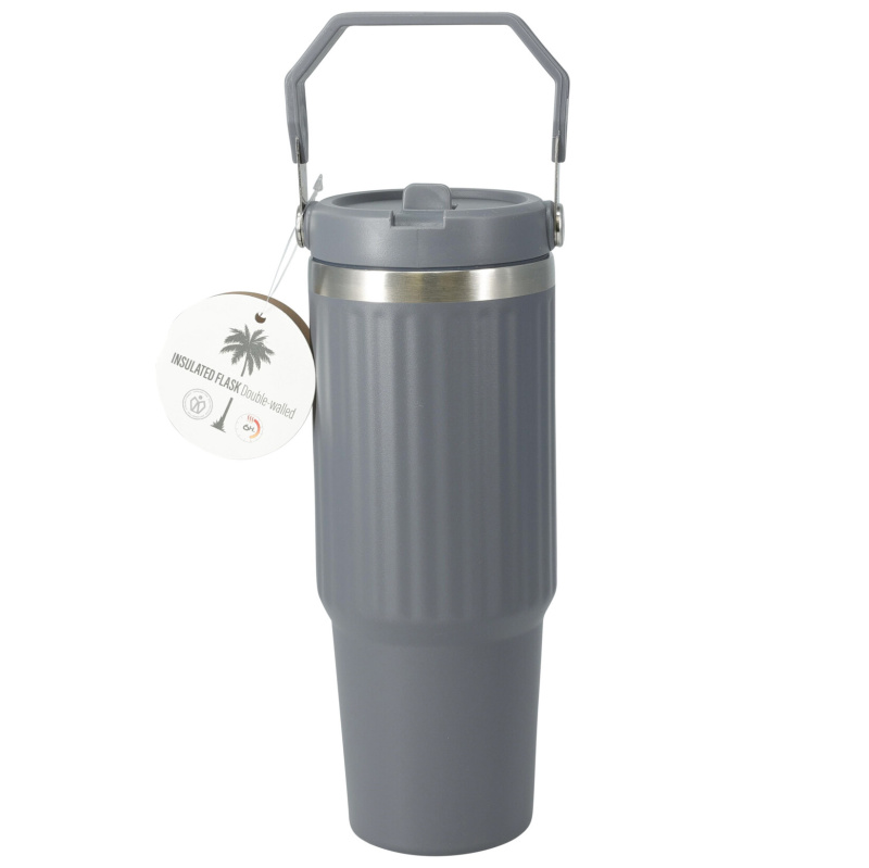 EH Excellent Houseware Ocelová termoska s rukojetí VARMÖ šedá, 900 ml šedá 104618