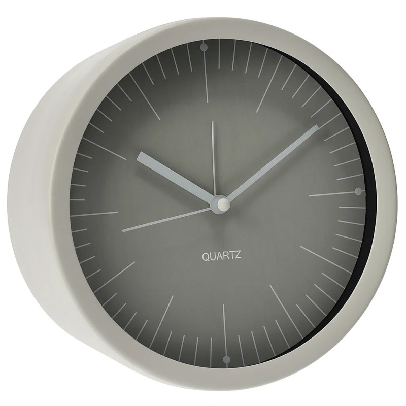 Home Styling Collection Stolní hodiny GIST, šedý, minimalistický ciferník, Ø 15 cm šedá