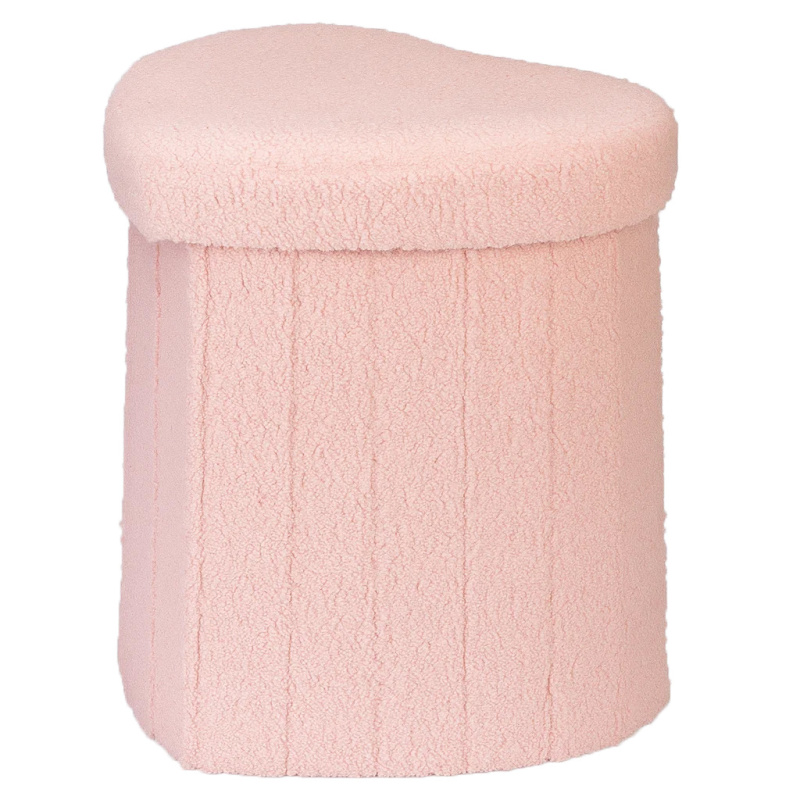 Home Styling Collection Taburet srdce ALLOY, potah „beránek“, růžový, 34 x 28 x 35 cm růžový