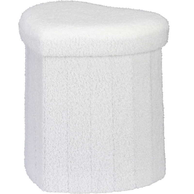 Home Styling Collection Taburet srdce ALLOY, potah „beránek“, 34 x 28 x 35 cm bílý