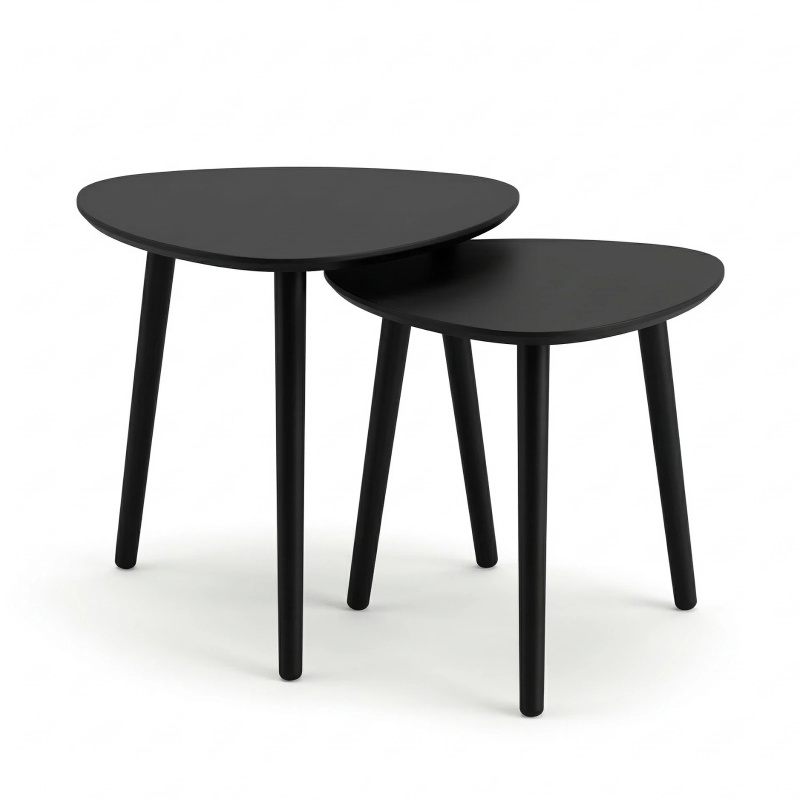 Edaxo Sada 2 konferenčních stolků BINI v různých velikostech, černá černá 106143