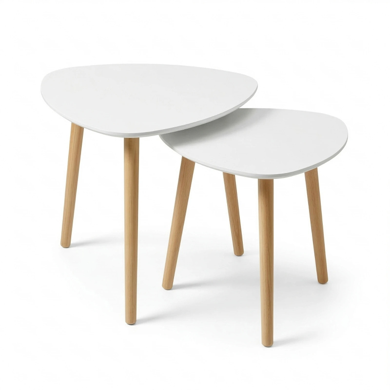 Edaxo Sada 2 konferenčních stolků BINI v různých velikostech, bílá bílý 106144
