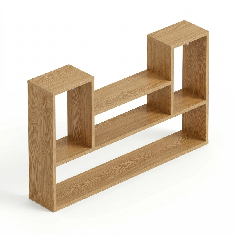 Edaxo Nástěnný regál TALO, 100 x 60 x 16 cm, hnědý hnědý 106149