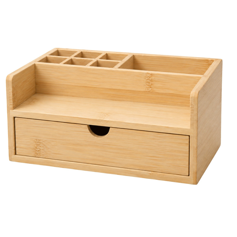 BOXIMO Bambusový organizér na stůl, 10 x 25 x 15,5 cm béžová