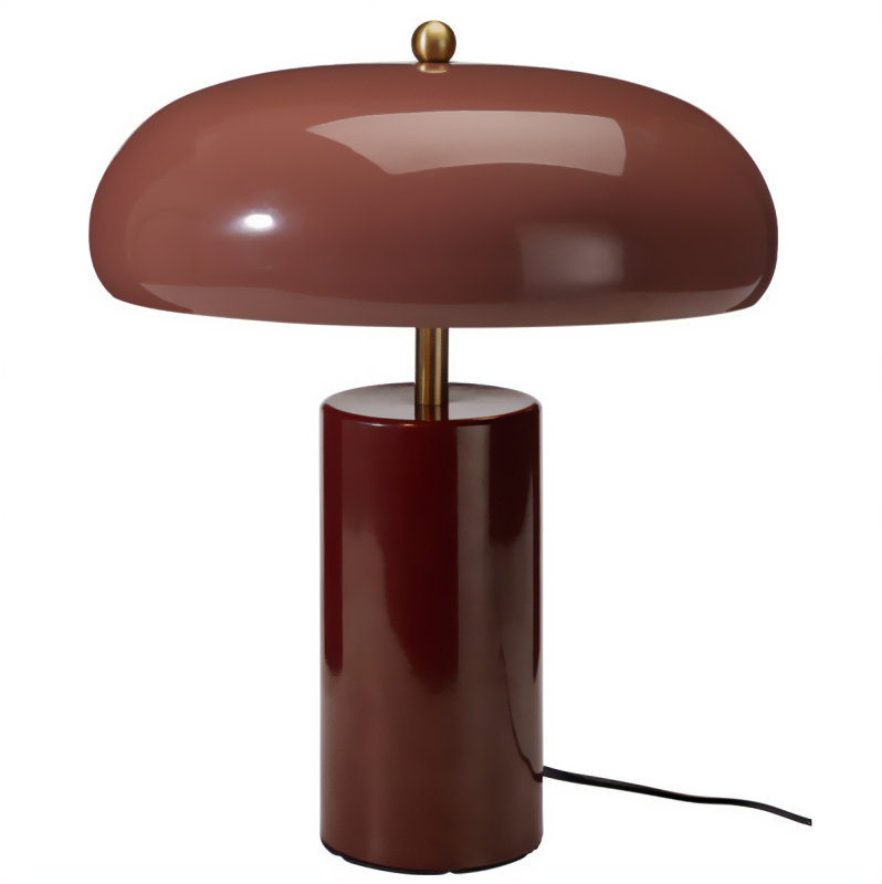 Home Styling Collection Kovová stolní lampa s kulatým stínidlem, 26 x 21 x 39 cm - hnědá hnědý