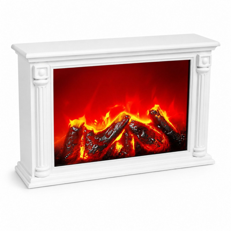 TWILUX Dekorativní LED krb v klasickém stylu, 10 x 33 x 21 cm bílý
