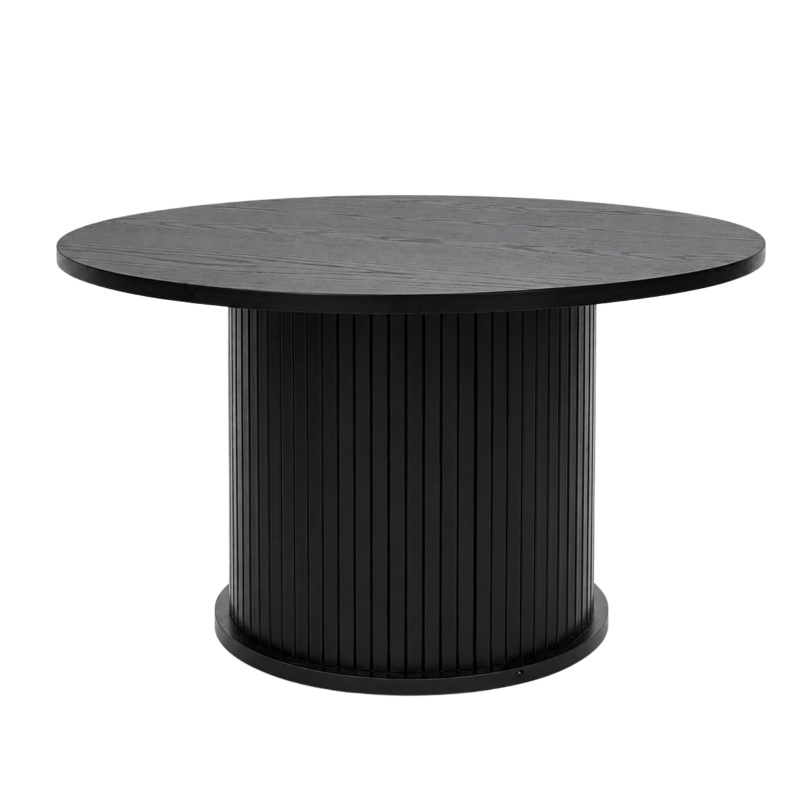 Rýhovaný konferenční stolek SCAVA, Ø 70 cm x 40 cm, černý černá