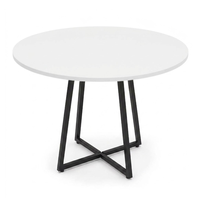 SCENA LIVING Kulatý stolek na křížové podnoži, Ø 80 cm x 72 cm - bílý bílý