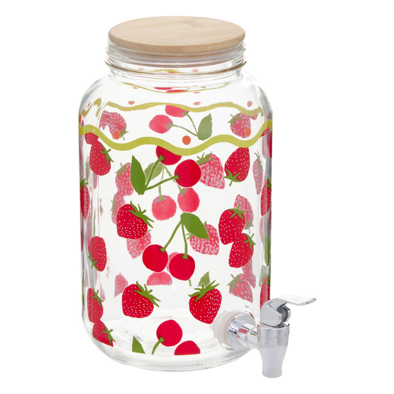 Secret de Gourmet Dávkovač na nápoje FRUITY, 4 L, jahoda transparentní 108772