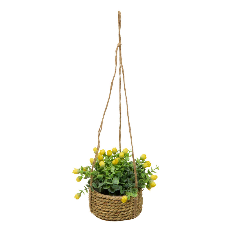 Atmosphera Umělá závěsná růže MUSA, Ø 15 × 42 cm, žlutá žlutý