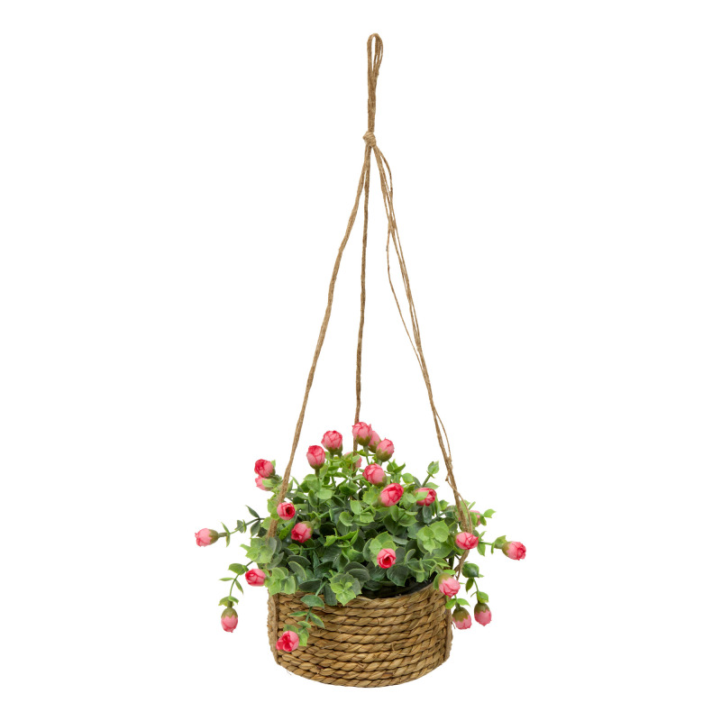 Atmosphera Umělá závěsná růže MUSA, Ø 15 × 42 cm, růžová růžový