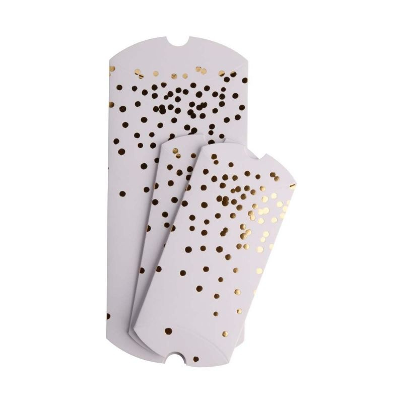 Dárková krabička 15x8cm a 21x10cm - bílo zlatá (3ks)